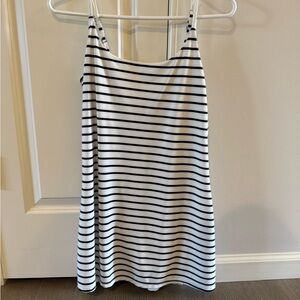 A&F ATHLETIC Black and White Striped Dress